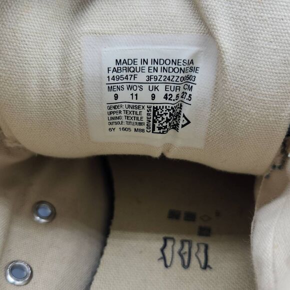 Converse All Star Men's Size 9 Women's 11 Blue Canvas Mid Rise Sneakers Shoes - Picture 5 of 8